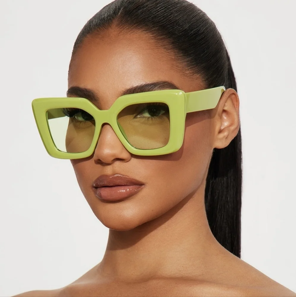 NEW Lime Oversize Fashion Glasses